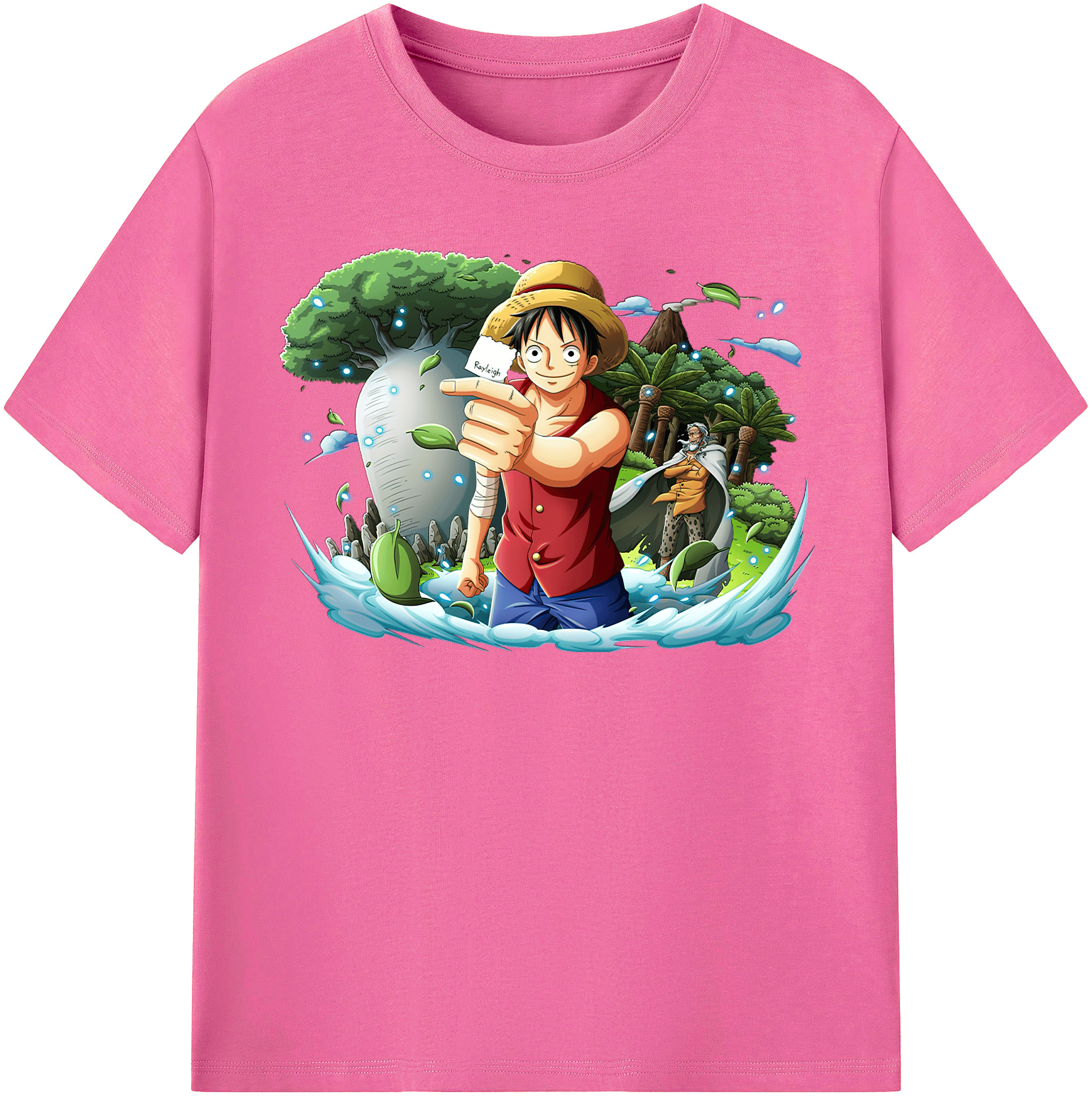 ワンピース モンキー・D・ルフィ ONE PIECE Monkey D. Luffy レディースカジュアルプリントTシャツ（綿100％）